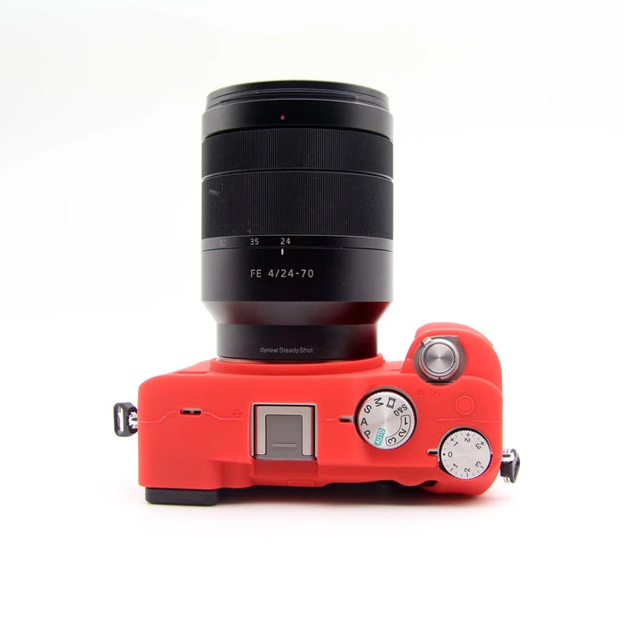 Soft Silicone Protective Skin Shell Case Cover for Sony A7C Camera - Red - 6