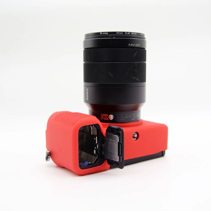 Soft Silicone Protective Skin Shell Case Cover for Sony A7C Camera - Red - 7