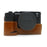 Camera Half Case PU Leather Bottom Protective Cover with Battery Opening for Sony A7C - Brown - 1