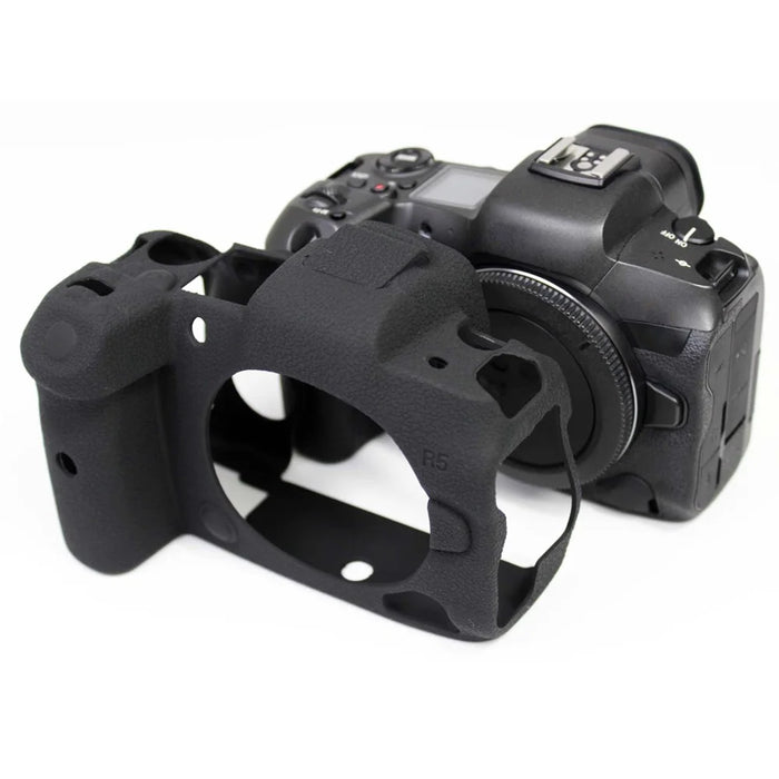 Soft Silicone Case Camera Protector Skin Bag Body Cover for Canon EOS R5 - Black - 1