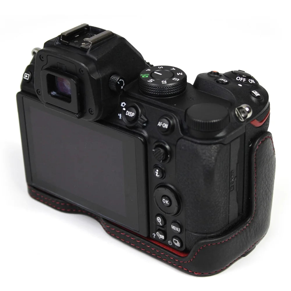 Genuine Leather Camera Bottom Case Protector Half Body Cover with Battery Opening for Nikon Z5/Z6/Z7/Z6II/Z62/Z7II/Z72 - Black - 7
