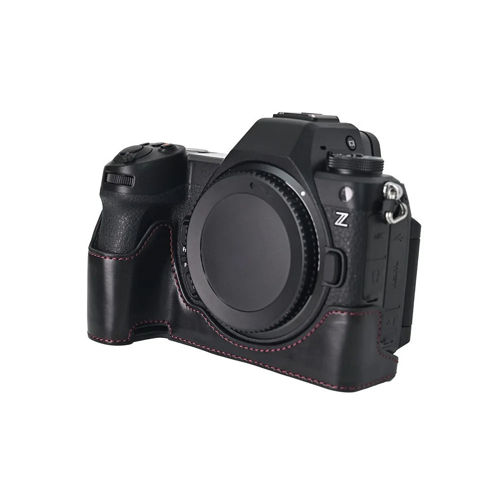PU Leather Camera Protection Bottom Case Bag Half Body Cover with Battery Opening for Nikon Z5/Z6/Z7/Z6II/Z62/Z7II/Z72 - Black - 2