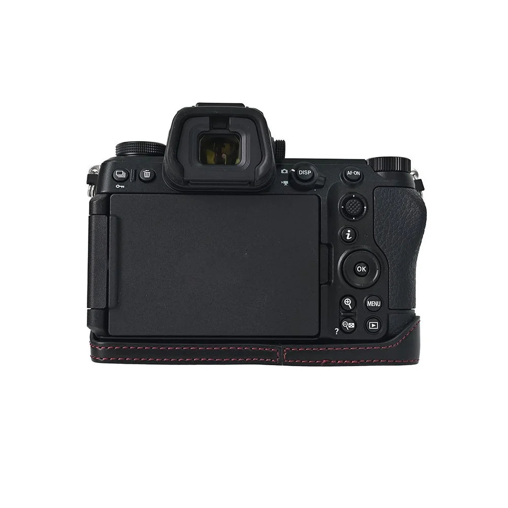 PU Leather Camera Protection Bottom Case Bag Half Body Cover with Battery Opening for Nikon Z5/Z6/Z7/Z6II/Z62/Z7II/Z72 - Black - 3