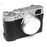 Genuine Leather Camera Half Body Cover Bottom Case Quick Release Plate Set for Fuji X100V - Litchi Texture Black - 2