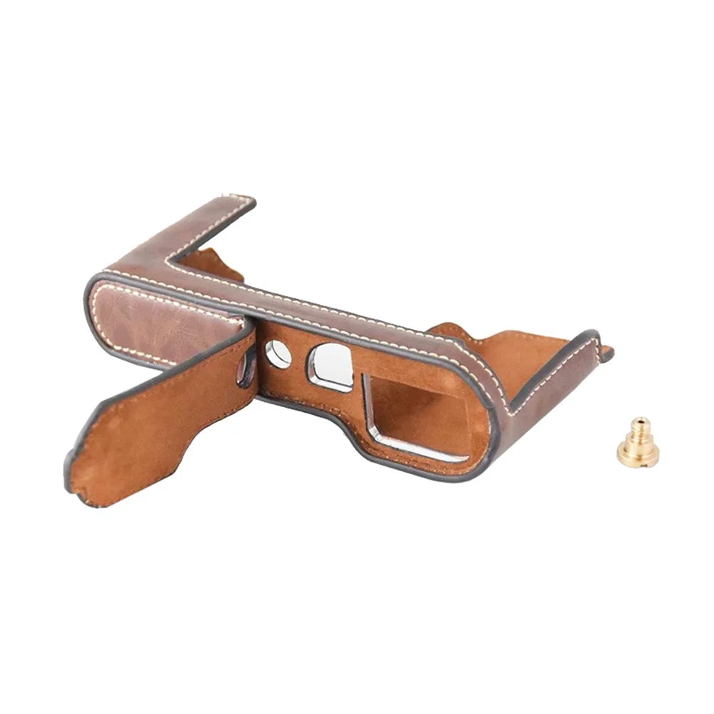 Camera Protection Bottom Case PU Leather Cover with Battery Opening for Leica T/TYP701 - Coffee - 1