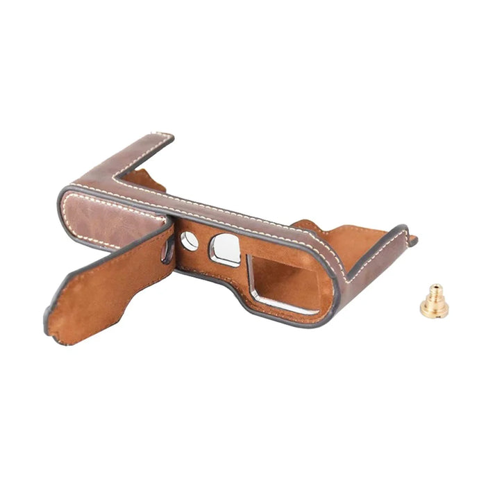 Camera Protection Bottom Case PU Leather Cover with Battery Opening for Leica T/TYP701 - Coffee - 1