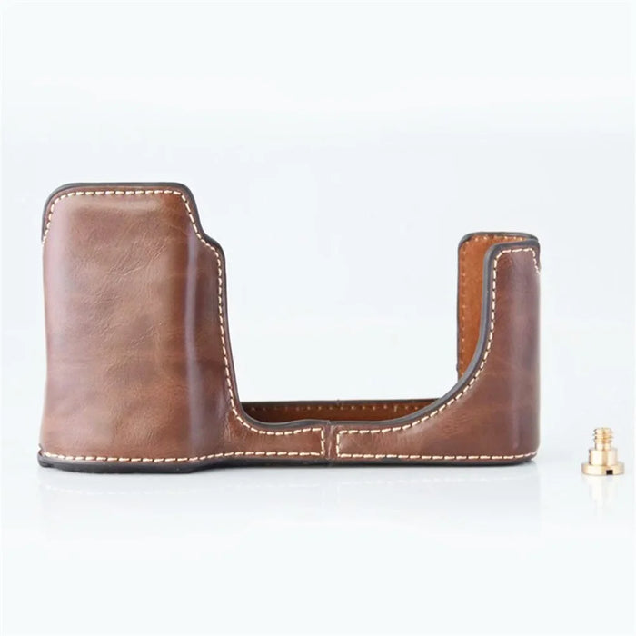 Camera Protection Bottom Case PU Leather Cover with Battery Opening for Leica T/TYP701 - Coffee - 2