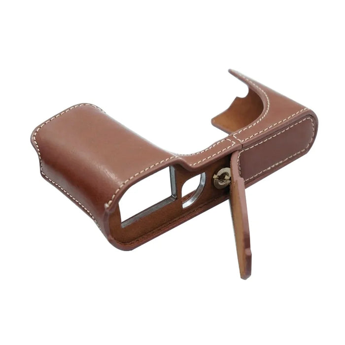 Camera Protection Bottom Case PU Leather Cover with Battery Opening for Leica T/TYP701 - Coffee - 4
