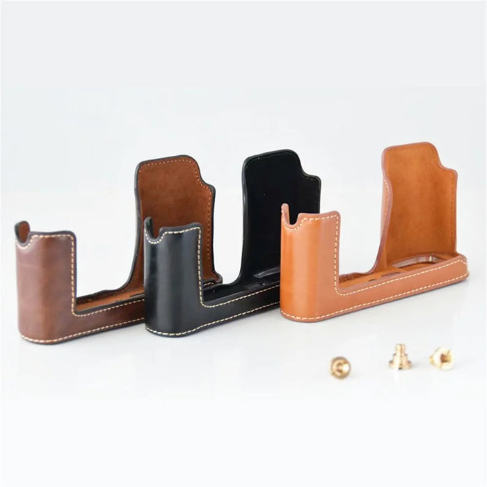 Camera Protection Bottom Case PU Leather Cover with Battery Opening for Leica T/TYP701 - Coffee - 7