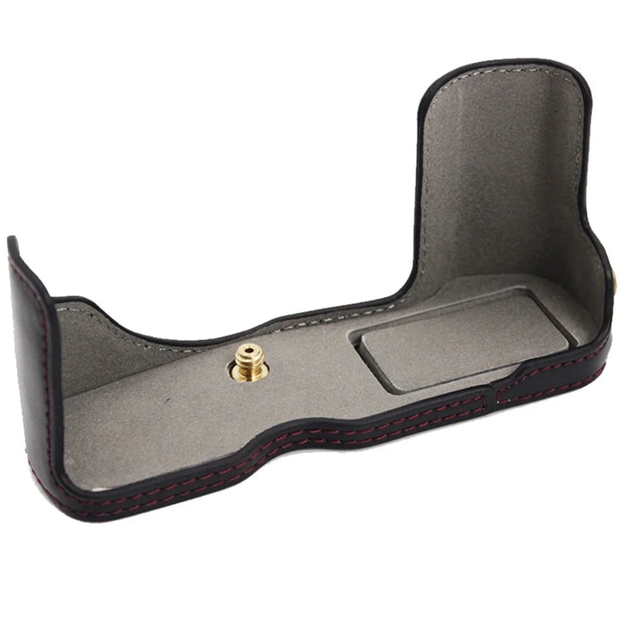 PU Leather Camera Bottom Case Protection Half Cover with Battery Opening for Olympus PEN E-P7/EP7 - Black - 2