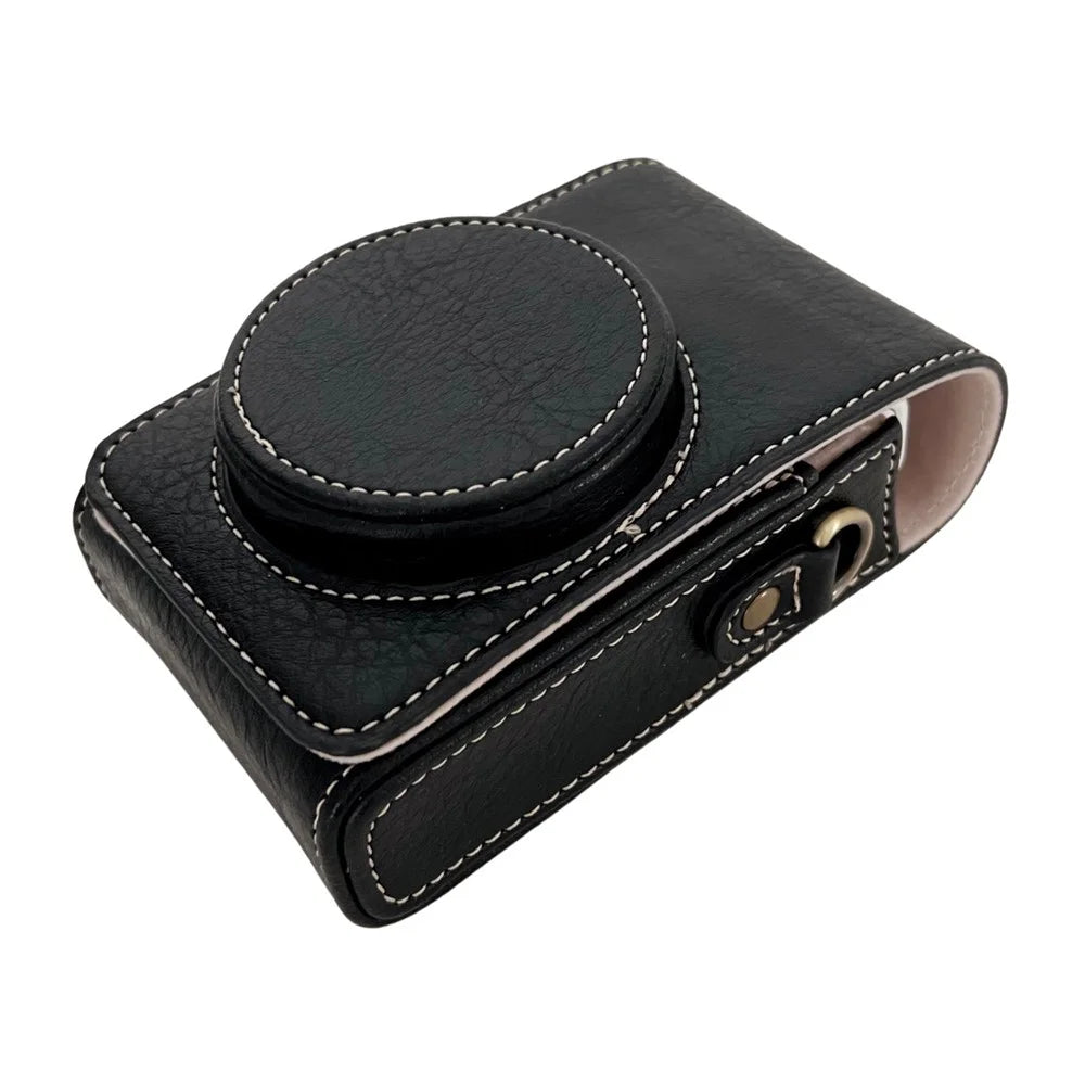 PU Leather Camera Bag Protective Cover with Shoulder Strap for Ricoh GR III / GR II - Black - 1