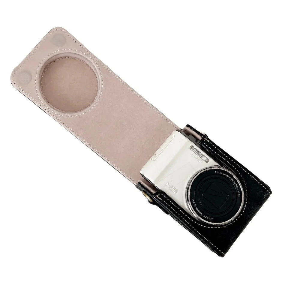 PU Leather Camera Bag Protective Cover with Shoulder Strap for Ricoh GR III / GR II - Black - 4