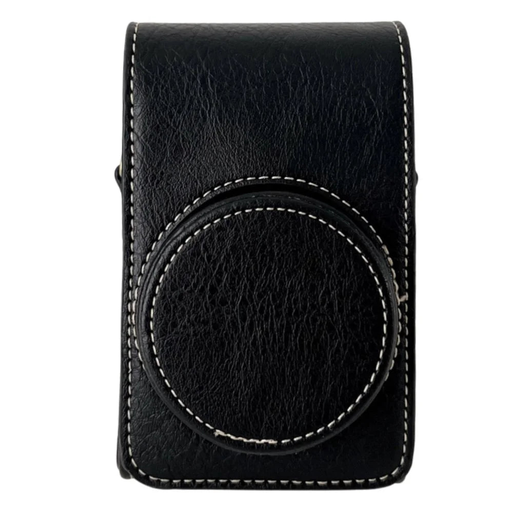 PU Leather Camera Bag Protective Cover with Shoulder Strap for Ricoh GR III / GR II - Black - 5
