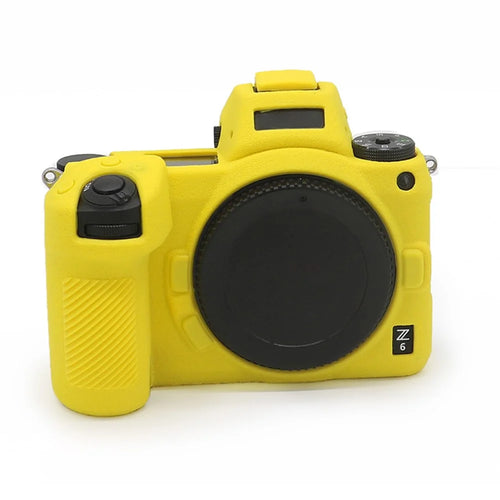 Litchi Texture Silicone Case Dustproof Camera Protective Sleeve Cover for Nikon Z6/Z7 - Yellow - 1
