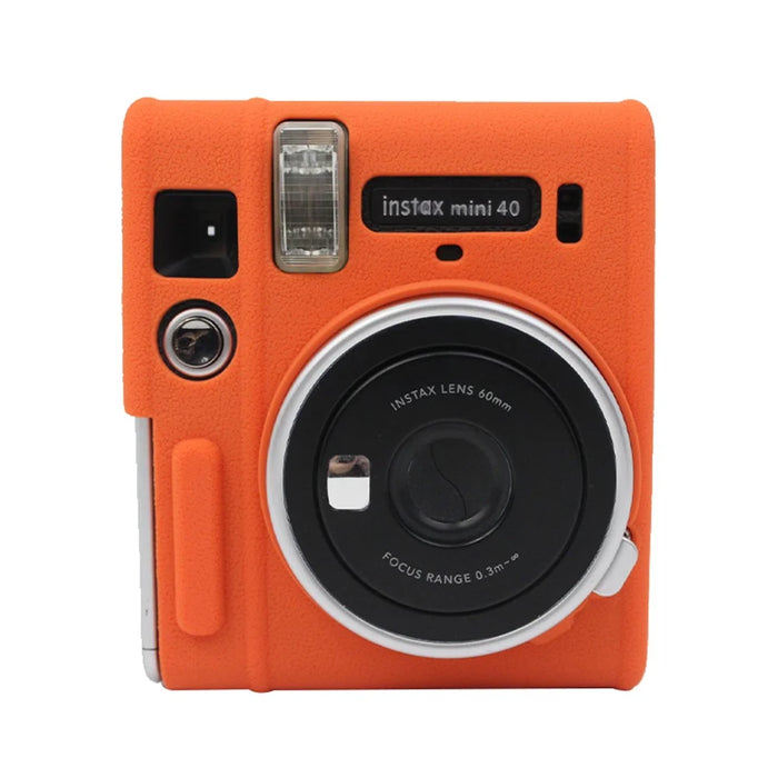 Soft Silicone Camera Case Protector Camera Body Sleeve Cover for Fujifilm Instax Mini 40 - Orange - 2
