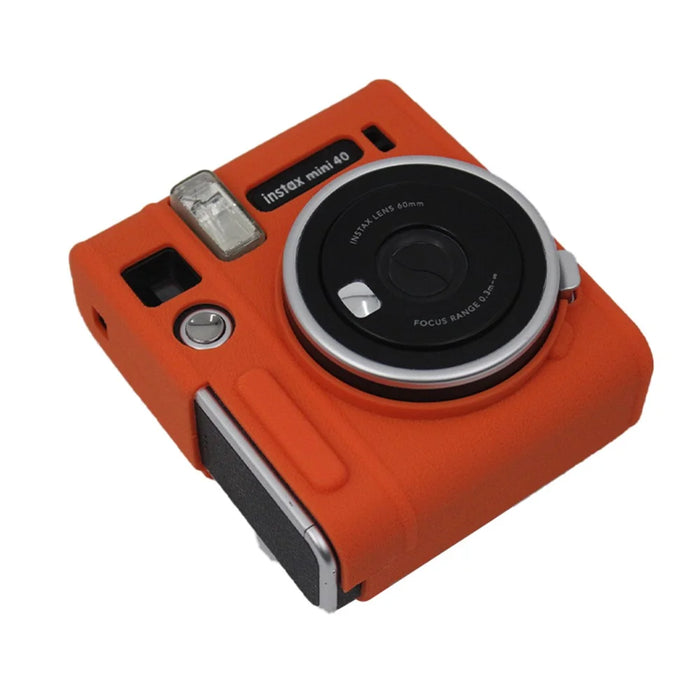 Soft Silicone Camera Case Protector Camera Body Sleeve Cover for Fujifilm Instax Mini 40 - Orange - 3