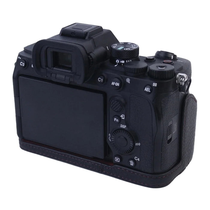 For Sony A7M5 / A7M4 / A1 / A7S III / A7S3 / A7R5 Shockproof Camera Cover Genuine Leather Camera Bottom Case Protective Sleeve - Black - 6