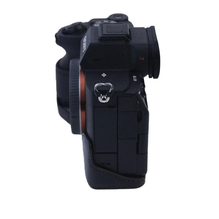 PU Leather Camera Bottom Case Protective Half Body Cover for Sony A7M5 / A7M4 / A1 / A7S III / A7S3 / A7R5 Camera - Black - 6