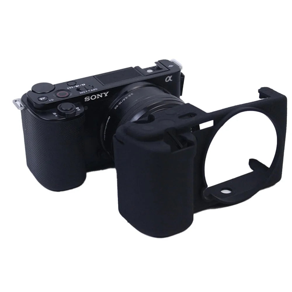 Soft Silicone Camera Case Protector Sleeve Cover for Sony ZV-E10 Camera - Black - 1