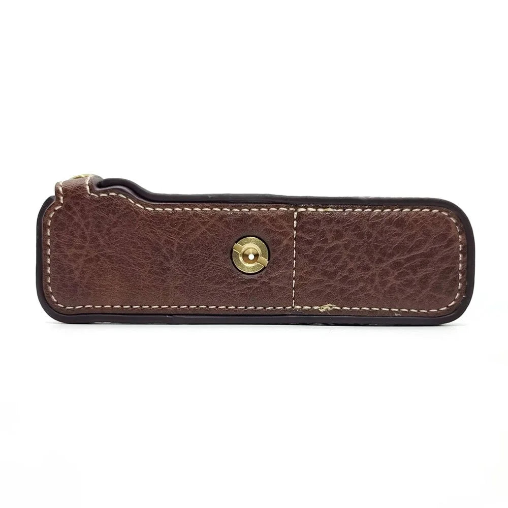 For Fujifilm X100V / X100F PU Leather Camera Bottom Case Protective Half Body Cover with Battery Opening - Coffee - 7