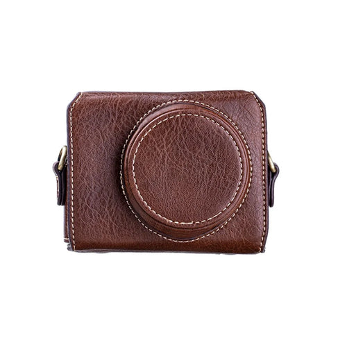 Portable PU Leather Camera Case for Sony ZV1 Detachable Camera Protective Case with Strap Magnetic Storage Bag - Brown - 1