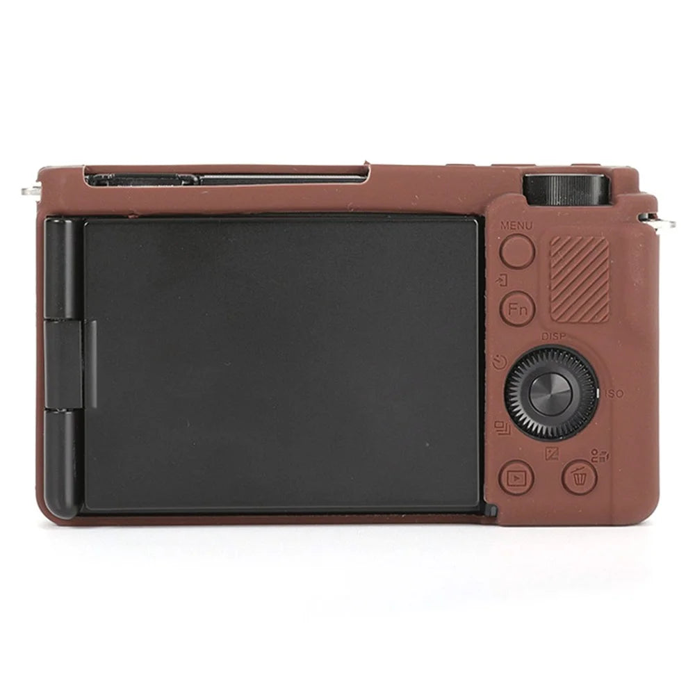 For Sony ZV-E10 ILDC Silicone Cover Anti-slip Dust-proof Anti-collision Silicone Camera Protective Cover - Coffee - 2