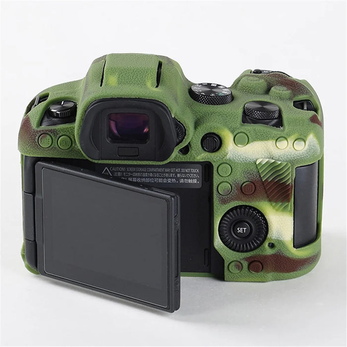 For Canon EOS R6 Litchi Texture Silicone DSLR Camera Protective Cover Case - Camouflage - 7