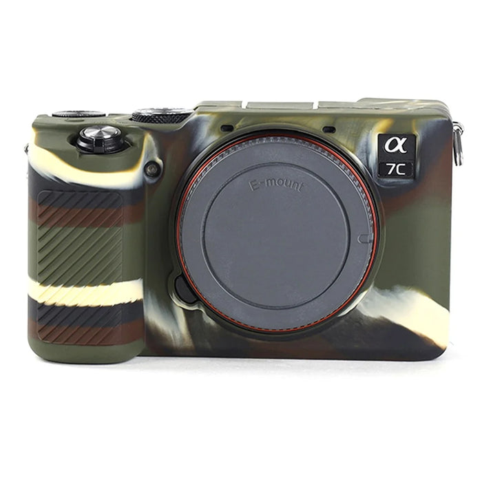 For Sony A7C Anti-slip Dust-proof Anti-collision Silicone ILDC Camera Protective Cover Case - Camouflage - 1