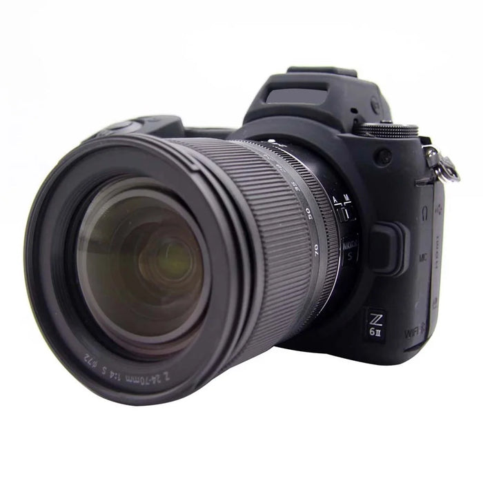 For Nikon Z6II Z7II Z5 SLR Camera Anti-drop Silicone Case Plain Protective Cover - Black - 1