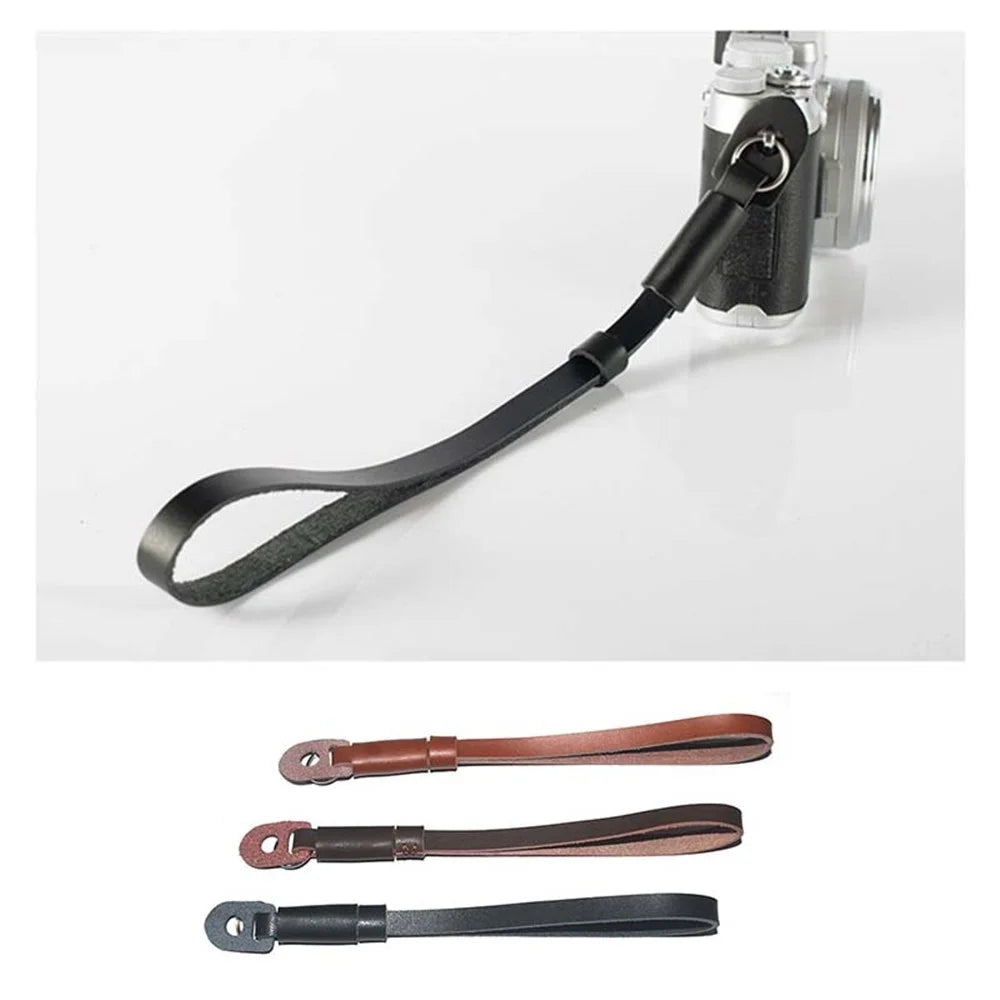 Genuine Lambskin Leather Wrist Strap Hand Grip for Canon Nikon Sony Fujifilm Panasonic Cameras - Brown - 6