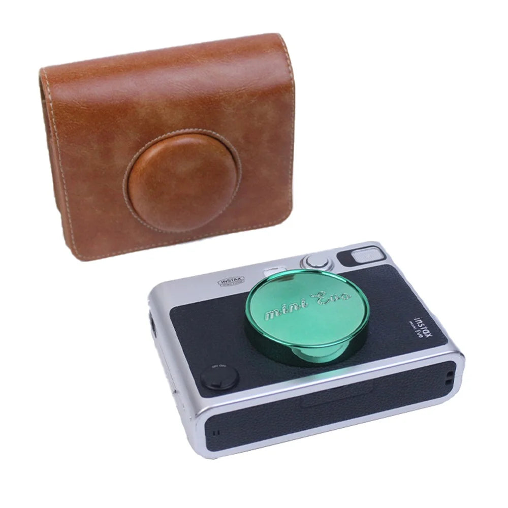 For Fujifilm Instax Mini Evo Horizontal Vintage PU Leather Camera Case Camera Bag with Shoulder Strap - Brown - 1