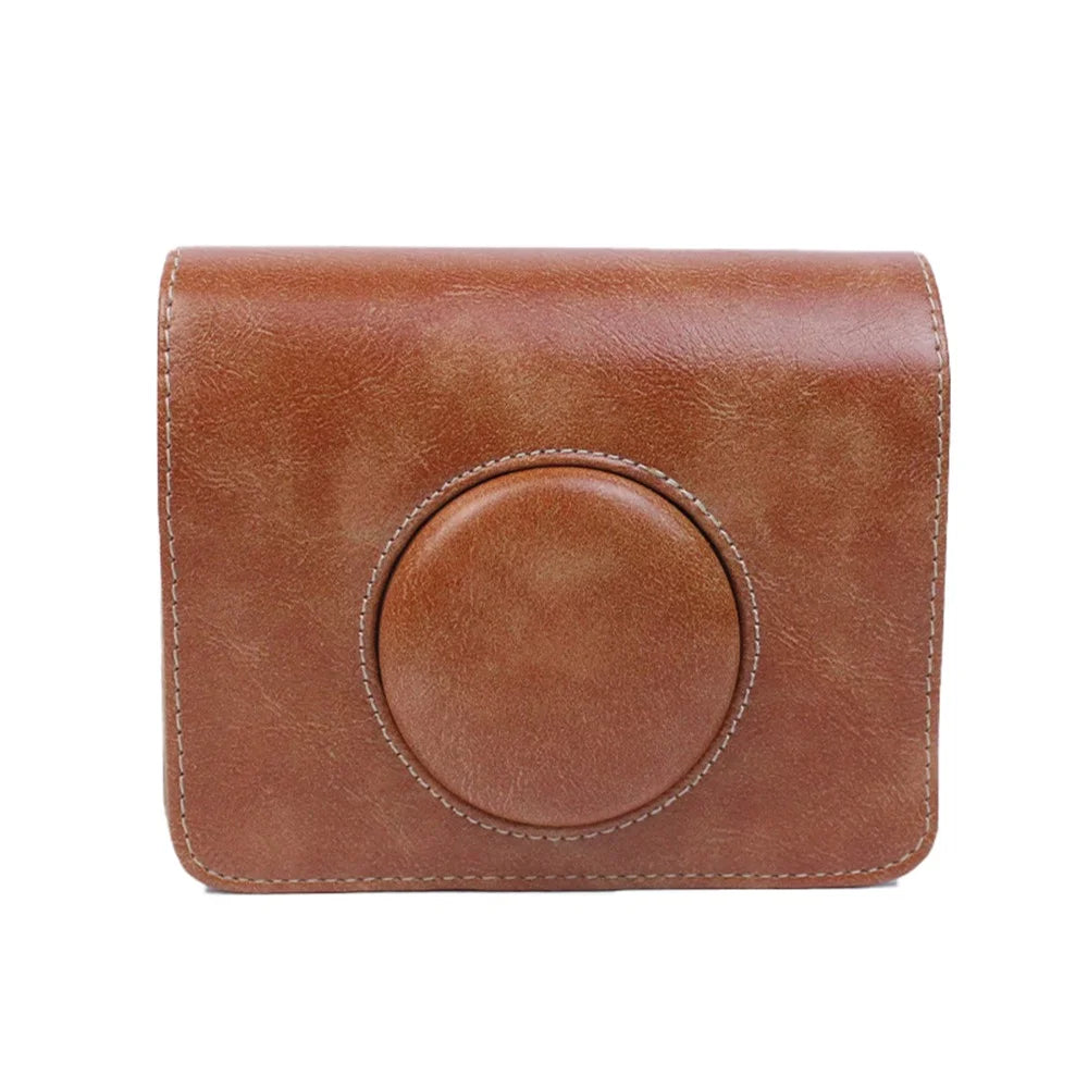 For Fujifilm Instax Mini Evo Horizontal Vintage PU Leather Camera Case Camera Bag with Shoulder Strap - Brown - 4