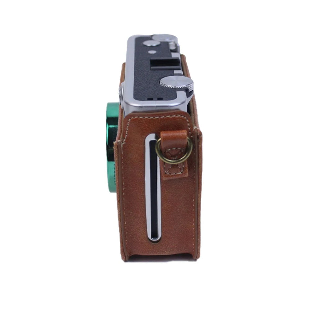 For Fujifilm Instax Mini Evo Horizontal Vintage PU Leather Camera Case Camera Bag with Shoulder Strap - Brown - 5