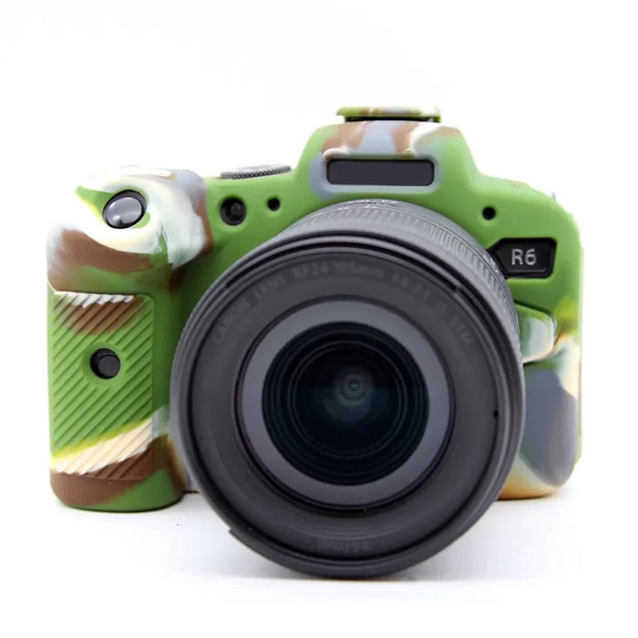 For Canon EOS R6 Anti-scratch Digital Camera Soft Silicone Textured Surface Case Portable Protective Sleeve - Camouflage - 1