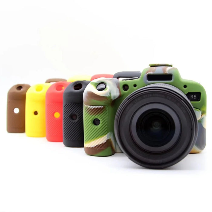 For Canon EOS R6 Anti-scratch Digital Camera Soft Silicone Textured Surface Case Portable Protective Sleeve - Camouflage - 6