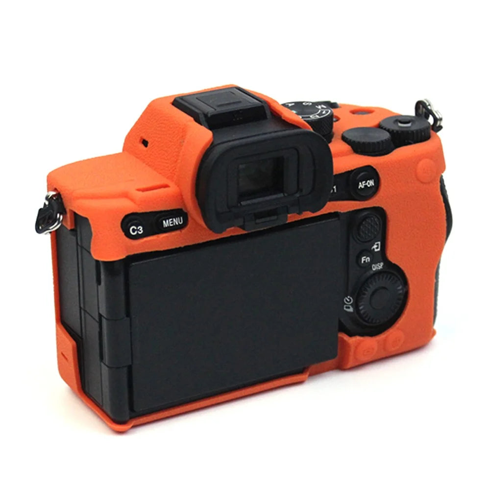 For Sony A7M4 Well-Protective Anti-collision Environmental Friendly Silicone Camera Protective Cover Case - Orange - 3