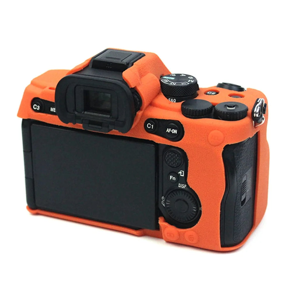 For Sony A7M4 Well-Protective Anti-collision Environmental Friendly Silicone Camera Protective Cover Case - Orange - 4