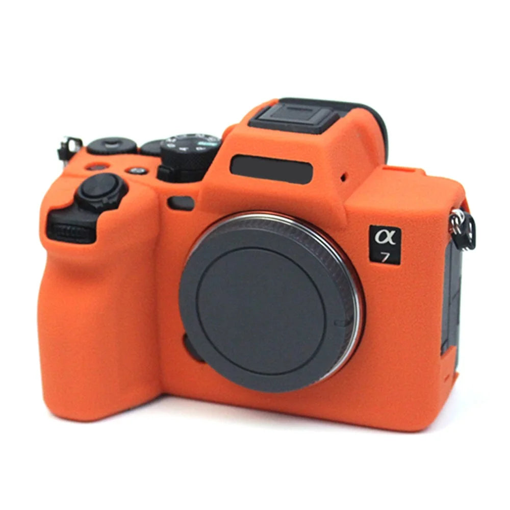 For Sony A7M4 Well-Protective Anti-collision Environmental Friendly Silicone Camera Protective Cover Case - Orange - 5
