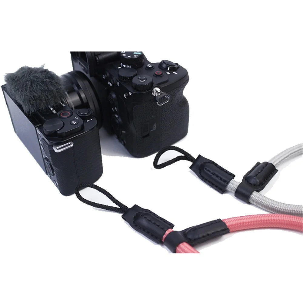 For Sony A7R III/A7M4/Canon EOS R5/R6/200D/850D Nylon DSLR Camera Wrist Strap Hand Grip - Pink - 3