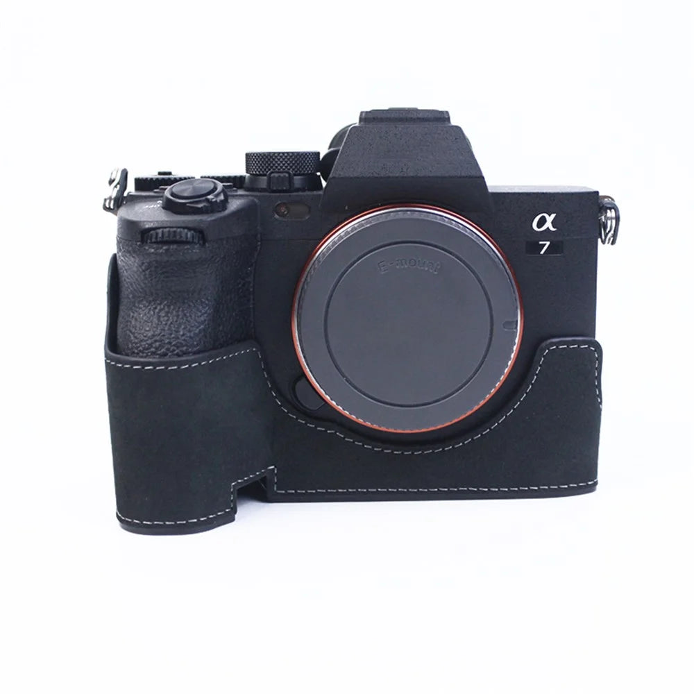 For Sony A7M4/A7S3/A1 Convenient Detachable Camera Bottom Case Protective Half Body Cover Holder - Black - 2