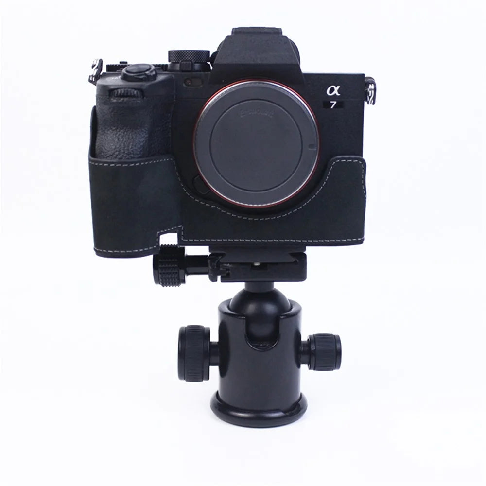 For Sony A7M4/A7S3/A1 Convenient Detachable Camera Bottom Case Protective Half Body Cover Holder - Black - 4