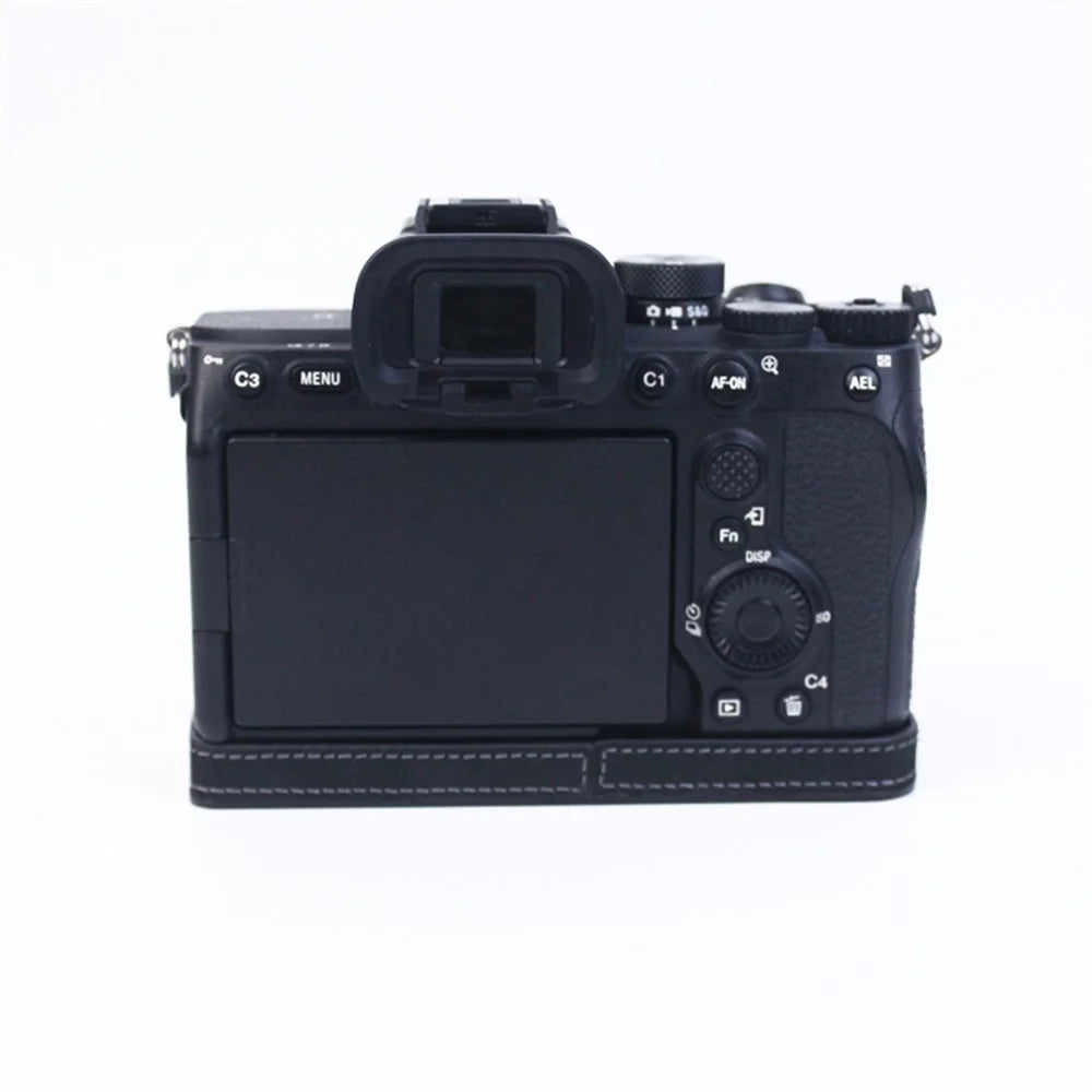 For Sony A7M4/A7S3/A1 Convenient Detachable Camera Bottom Case Protective Half Body Cover Holder - Black - 5