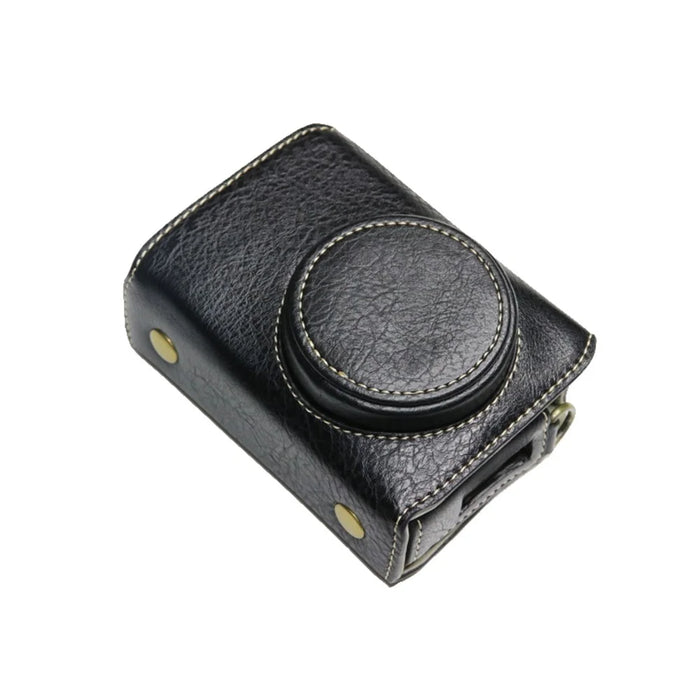 For RICOH GR III /GR3 / GR IIIx / GR3X Retro Texture PU Leather Camera Case Shoulder Bag Protection Battery Replacement Cover - Black - 1