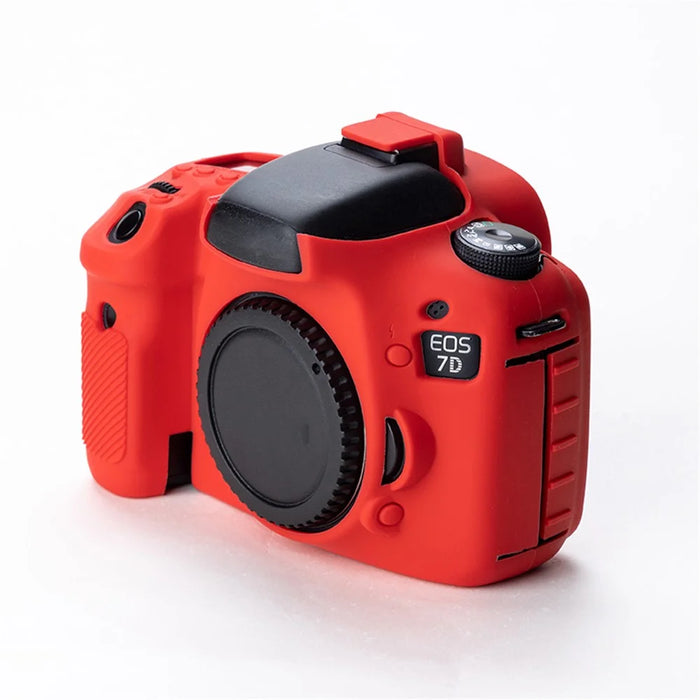 For Canon EOS 7D DSLR Camera Anti-drop Silicone Case Soft Protective Cover - Red - 4
