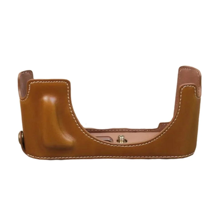 For Leica M11 PU Leather Camera Bottom Case Battery Opening Design Protective Half Body Cover - Brown - 1