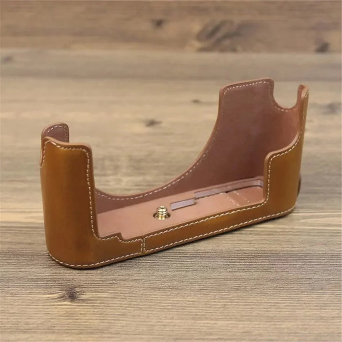 For Leica M11 PU Leather Camera Bottom Case Battery Opening Design Protective Half Body Cover - Brown - 2