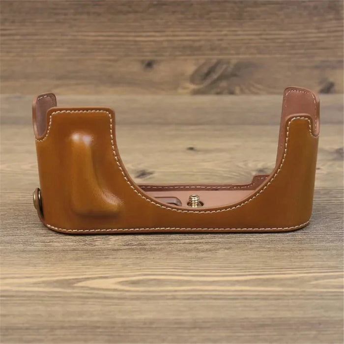 For Leica M11 PU Leather Camera Bottom Case Battery Opening Design Protective Half Body Cover - Brown - 3