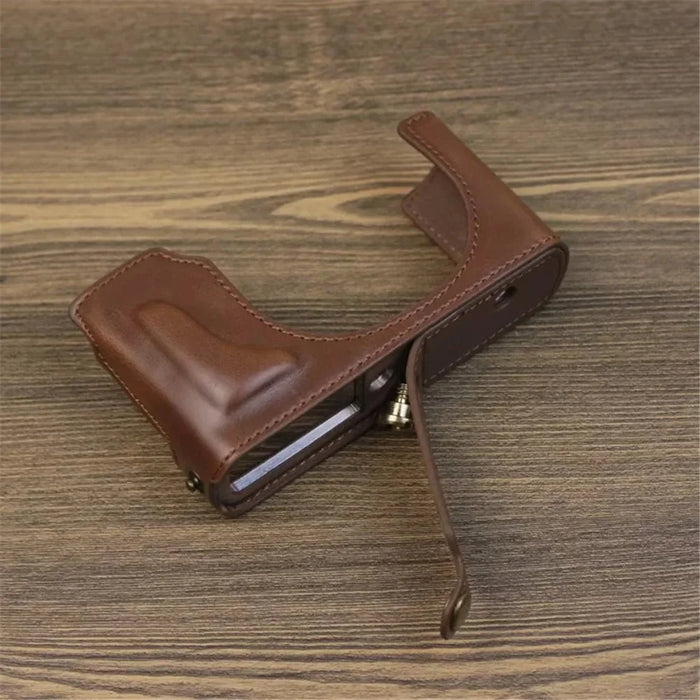 PU Leather Bottom Cover for Leica D-Lux (Typ 109) Digital Cameras Protective Case Support Removable Battery - Coffee - 2