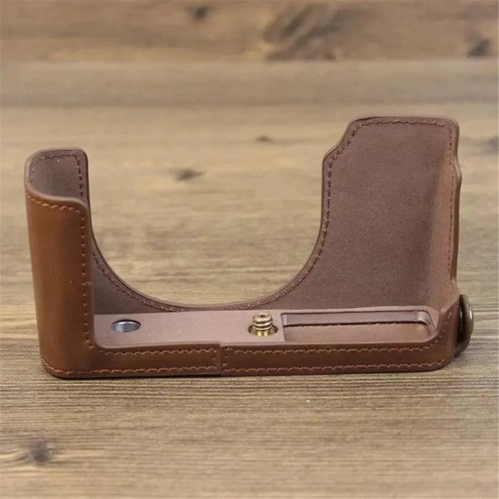 PU Leather Bottom Cover for Leica D-Lux (Typ 109) Digital Cameras Protective Case Support Removable Battery - Coffee - 3