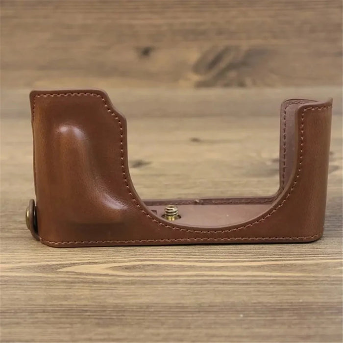PU Leather Bottom Cover for Leica D-Lux (Typ 109) Digital Cameras Protective Case Support Removable Battery - Coffee - 4